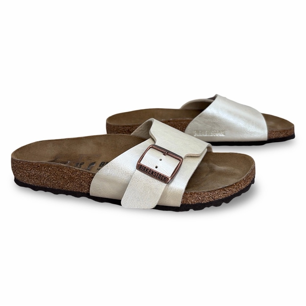 Birkenstock Catalina Birko-Flor Sandal Graceful Pearl White Medium Narrow 39 NEW - Picture 5 of 13